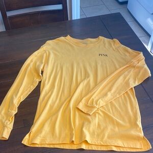 PINK Victoria's Secret Mustard Long Sleeve Tee